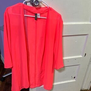 CLOSET CLOSING H&M Divided Coral Sheer Cardigan
